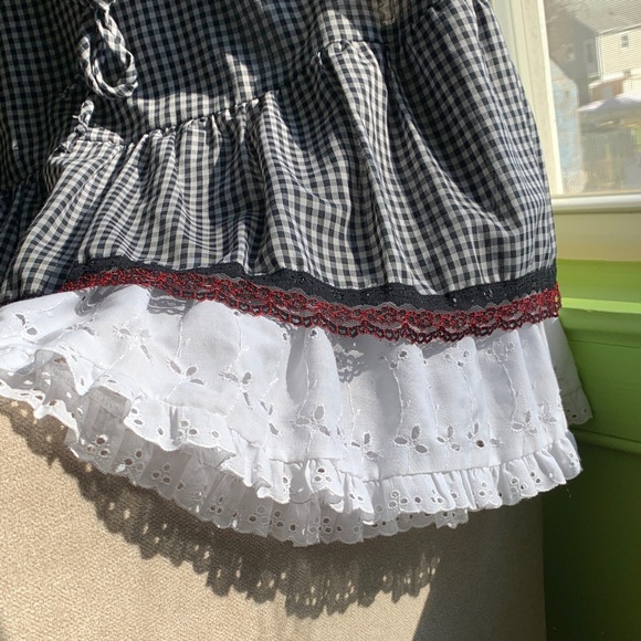 Gingham Black and White Ruffle Skirt - Picture 5 of 17
